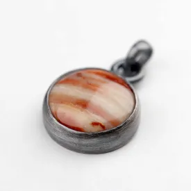 . Bezel-set Sterling Silver Red Jasper Pendant