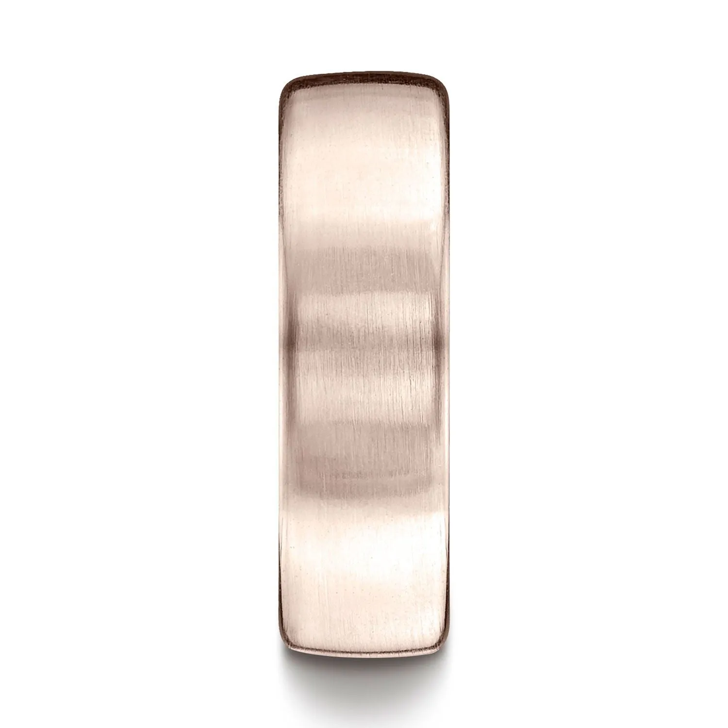 14k Rose Gold 7.5mm Comfort-fit Satin Finish Design Band