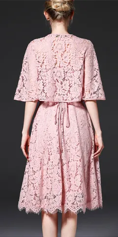2pc cape lace Dress