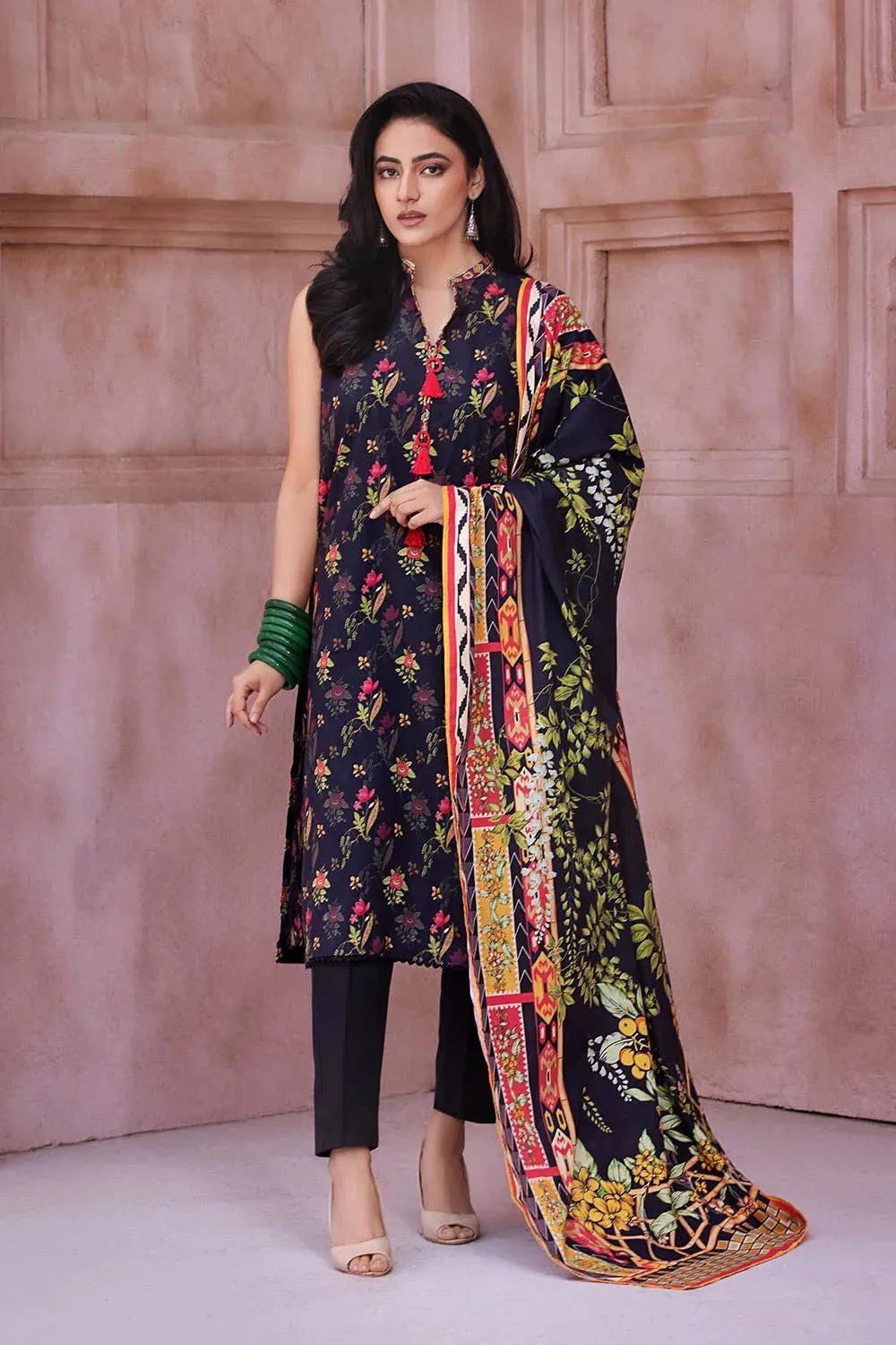 2PC Unstitched Printed Lawn Shirt and Dupatta KSD-2656