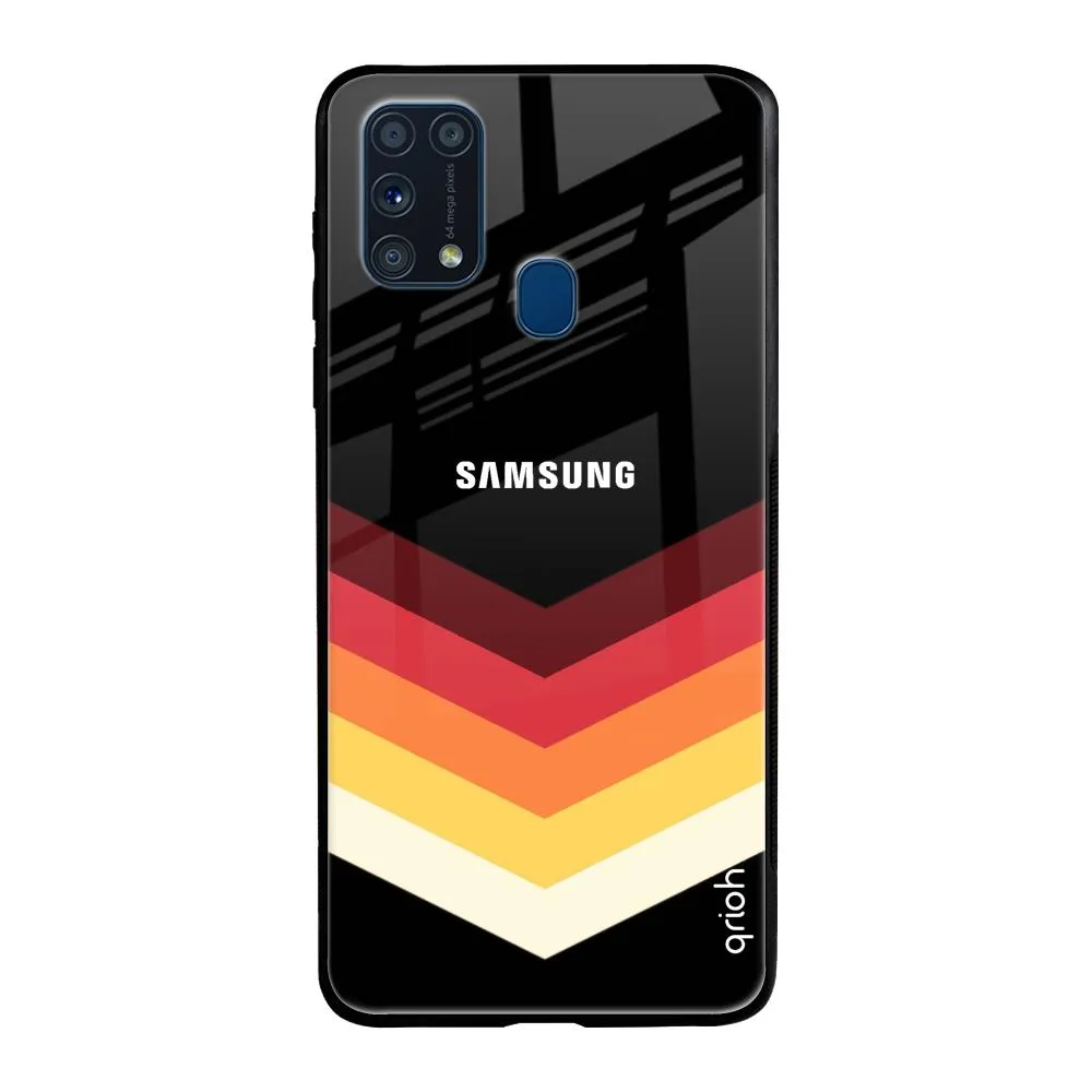 Abstract Arrow Pattern Glass Case For Samsung Galaxy M31 Prime