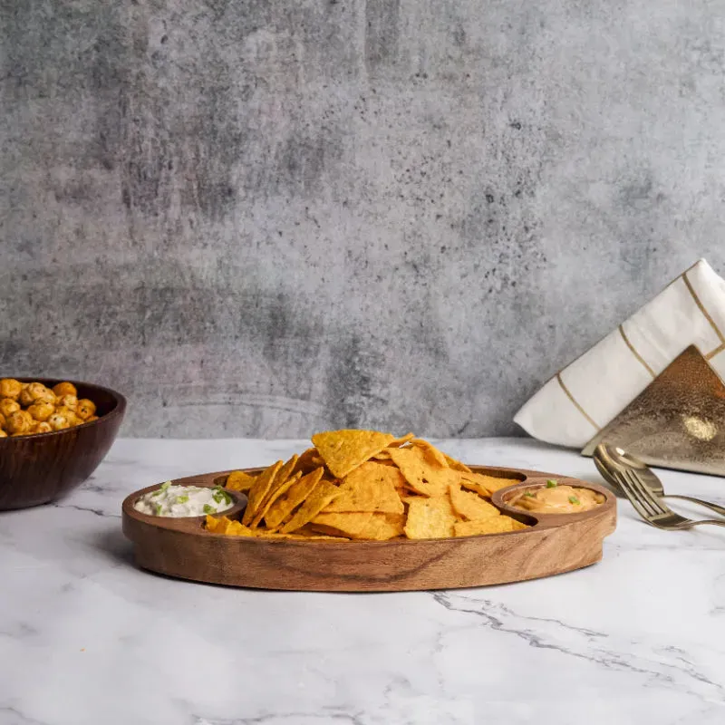 Acacia Wood Domino Platter | 11 x 7 inches