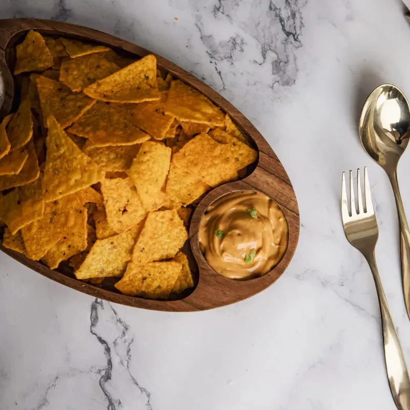 Acacia Wood Domino Platter | 11 x 7 inches