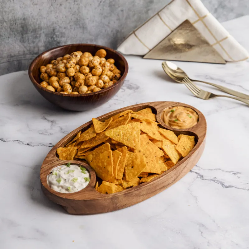 Acacia Wood Domino Platter | 11 x 7 inches