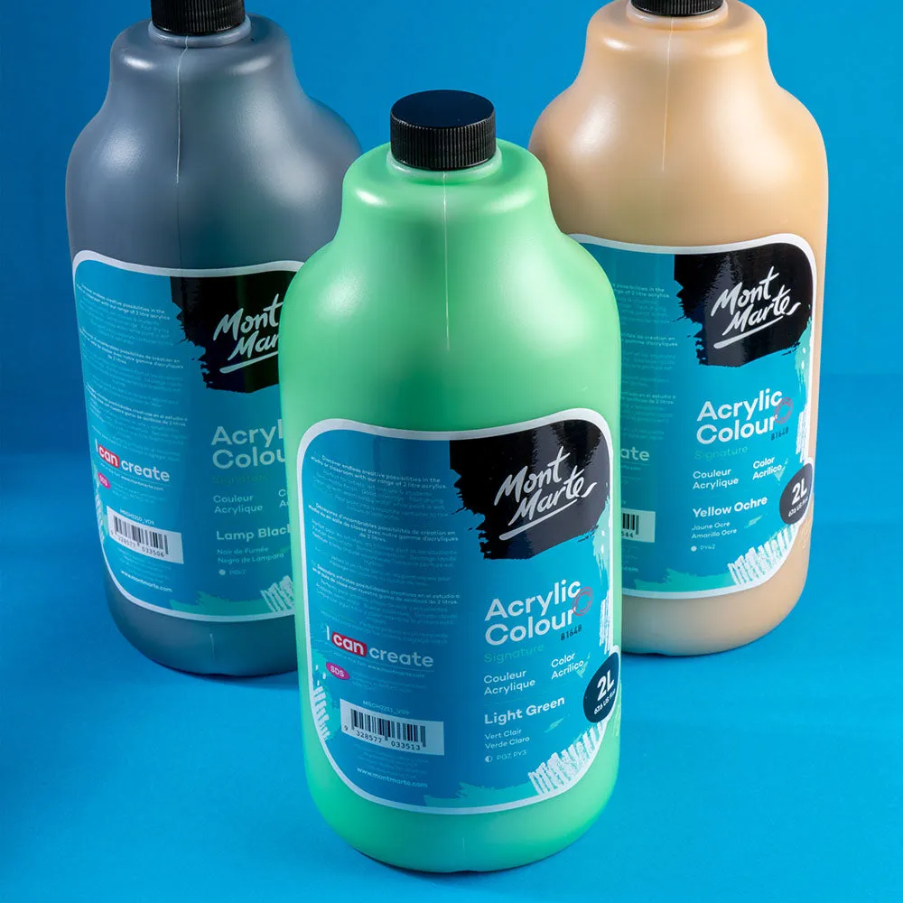 Acrylic Colour Paint Signature 2L (67.6 US fl.oz) Bottle - Lamp Black