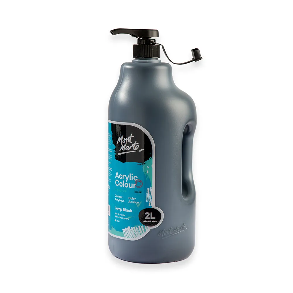 Acrylic Colour Paint Signature 2L (67.6 US fl.oz) Bottle - Lamp Black