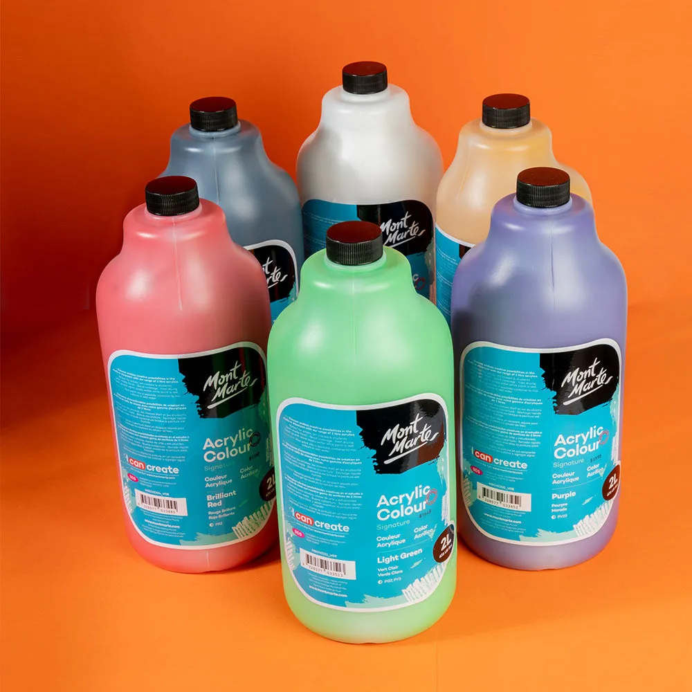 Acrylic Colour Paint Signature 2L (67.6 US fl.oz) Bottle - Lamp Black
