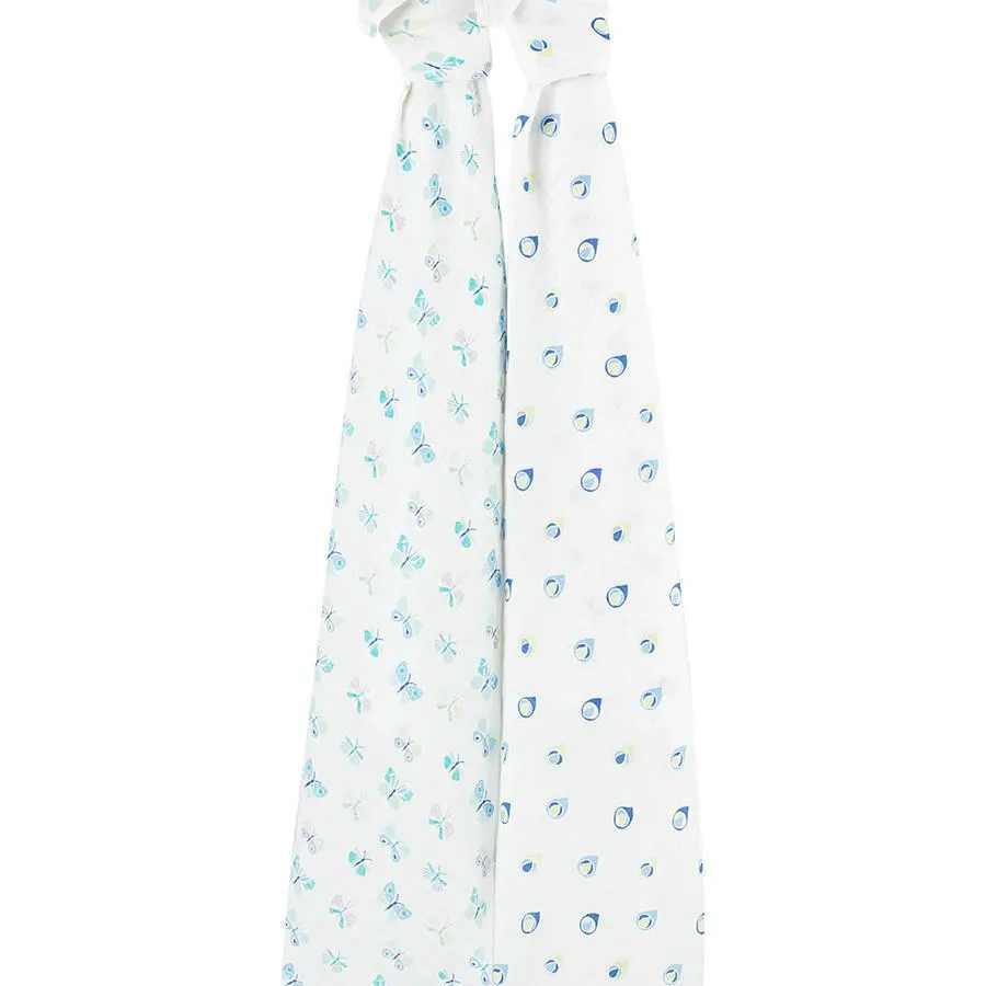 Aden & Anais 2 x pack Organic swaddles - Mariposa
