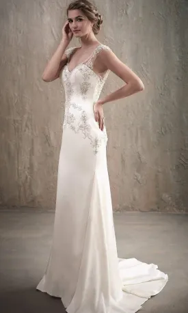 Adrianna Papell Platinum - 31031 Cap Sleeve Sweetheart Sheath Gown
