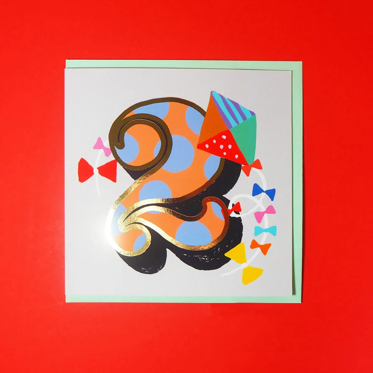Age 2 Birthday Square Greetings Card by Eleanor Bowmer