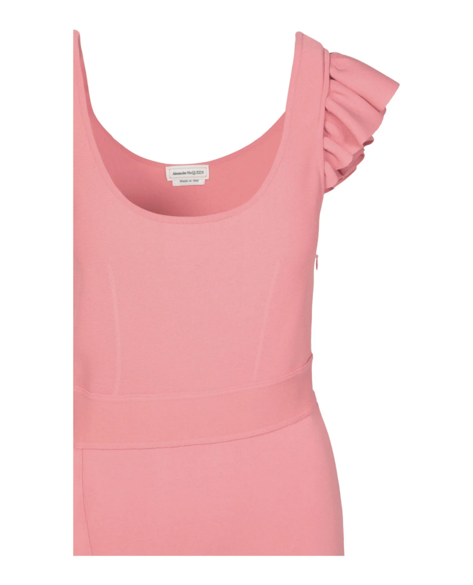 Alexander McQueen Womens Compact Knit Mini Ruffle Dress