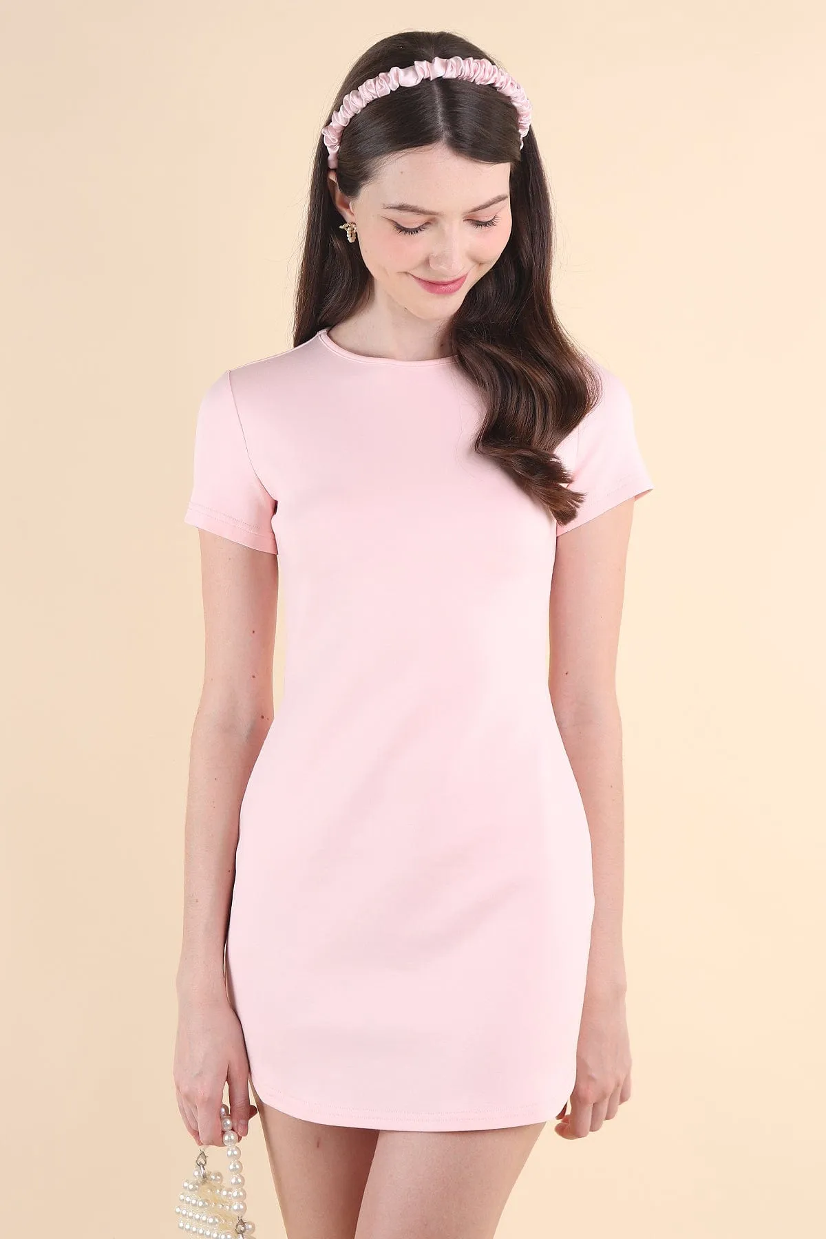ALWAYS YOUR BABY TEE DRESS IN PINK