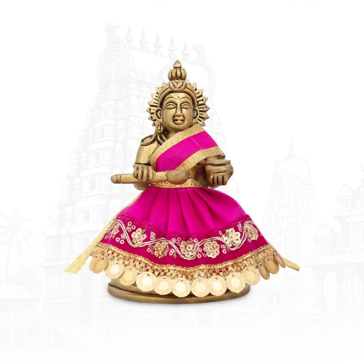 Amman Pavadai - 3 x 6 Inches | Mata Dress/ Devi Vastra/ Golden Border Mata Poshak for Deity/ Assorted Colour