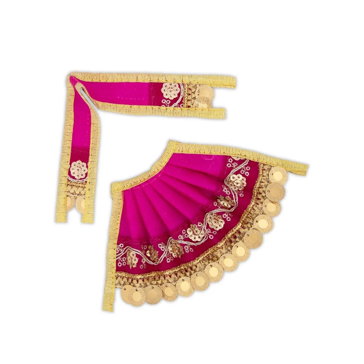 Amman Pavadai - 3 x 6 Inches | Mata Dress/ Devi Vastra/ Golden Border Mata Poshak for Deity/ Assorted Colour