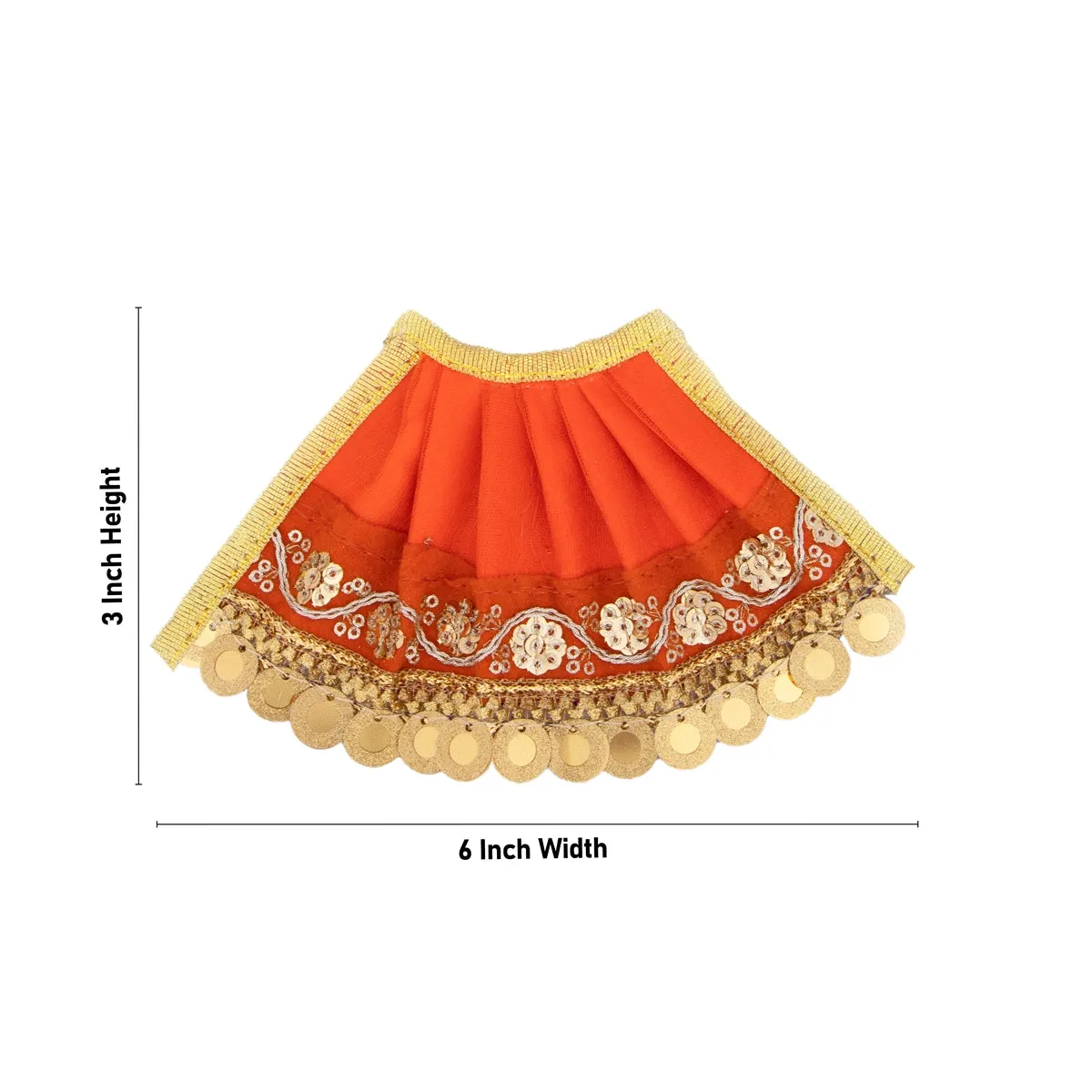 Amman Pavadai - 3 x 6 Inches | Mata Dress/ Devi Vastra/ Golden Border Mata Poshak for Deity/ Assorted Colour