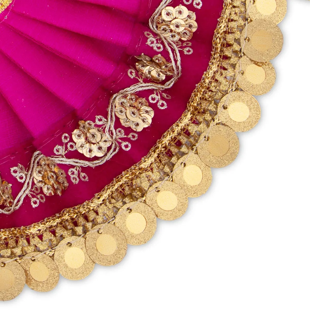 Amman Pavadai - 3 x 6 Inches | Mata Dress/ Devi Vastra/ Golden Border Mata Poshak for Deity/ Assorted Colour