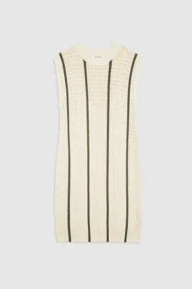 Anine Bing - Lanie Dress in Ivory and Army Green Stripe