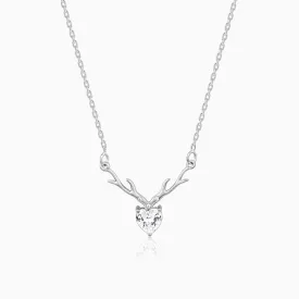 Anushka Sharma Silver Deer Heart Necklace