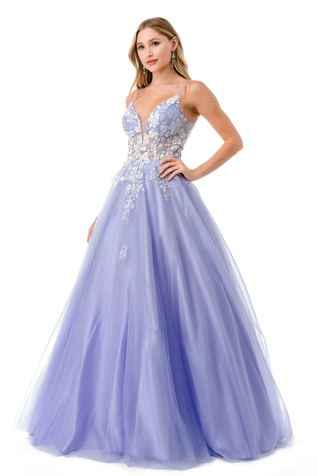 Applique Sweetheart Tulle Gown by Coya L2791B