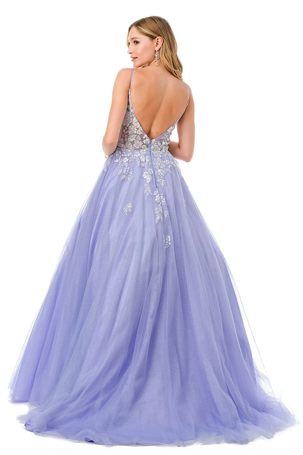 Applique Sweetheart Tulle Gown by Coya L2791B