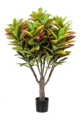 Artificial Colorful-Leaved Plant Set (2) | Emerald Croton