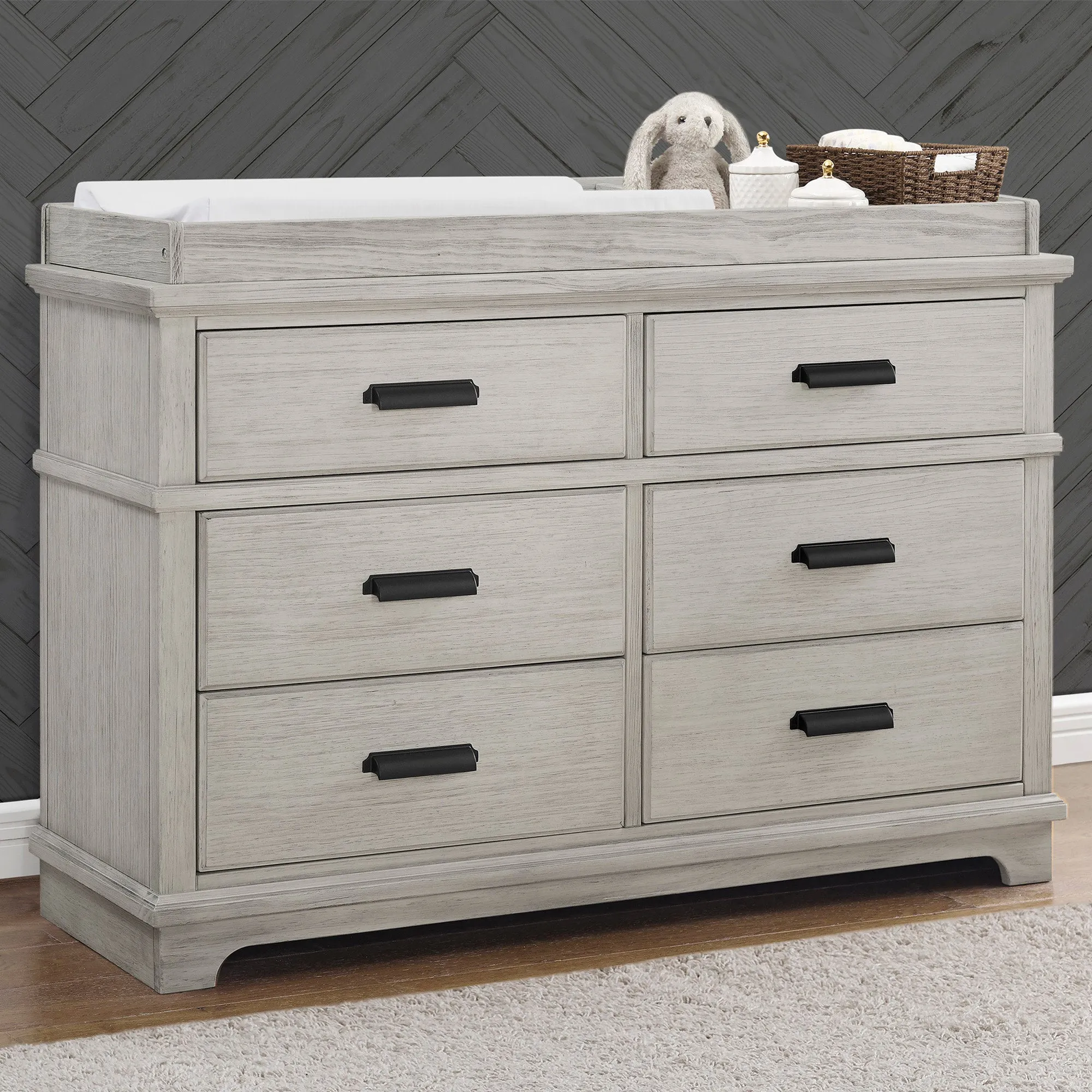 Asher 6 Drawer Dresser with Changing Top and Interlocking Drawers
