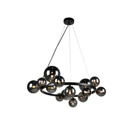 Astros Centre Ceiling Light  Matt Black Finish and Polished Brass-Finish