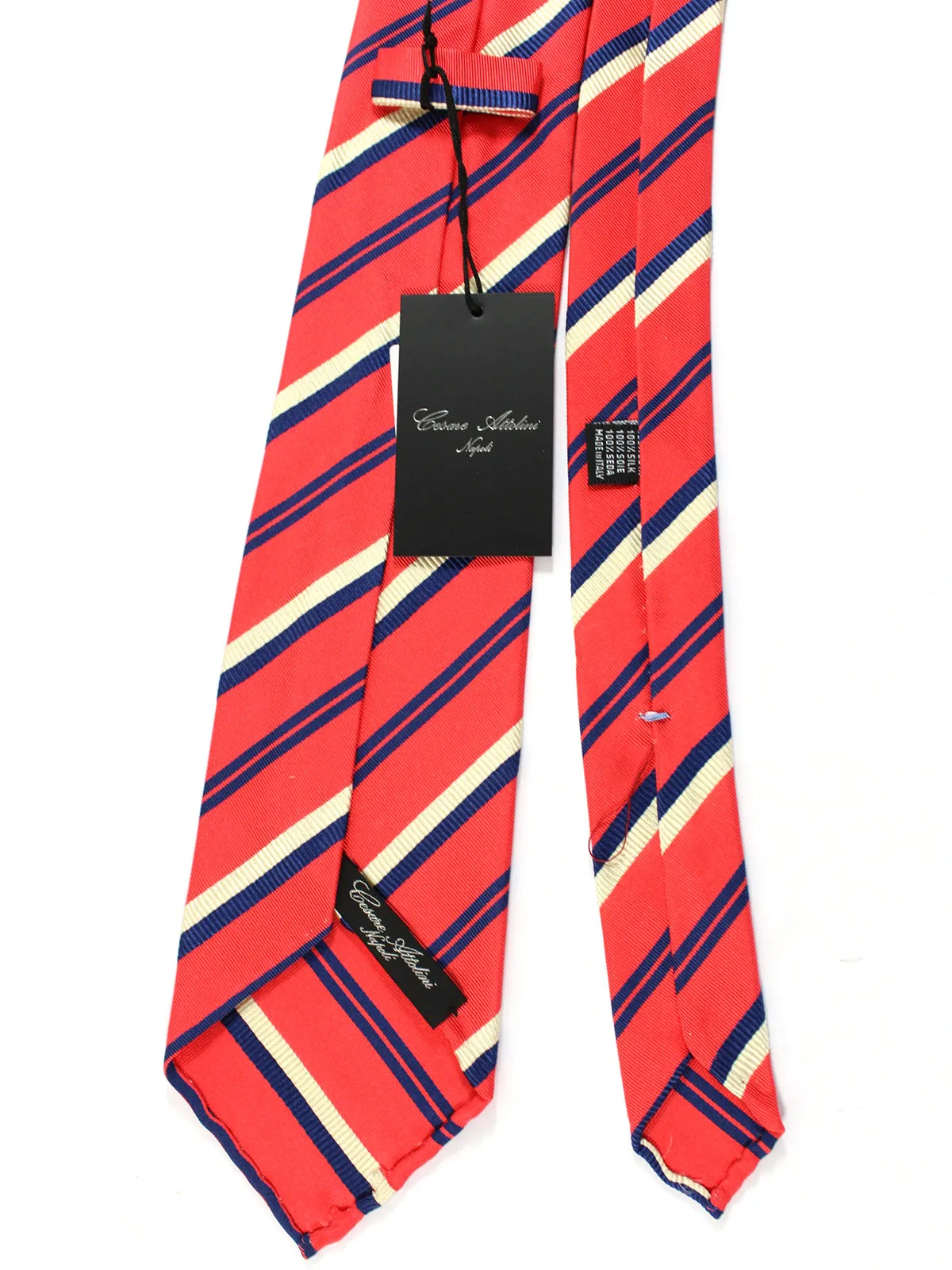 Attolini Unlined Tie Hot Pink Stripes SALE