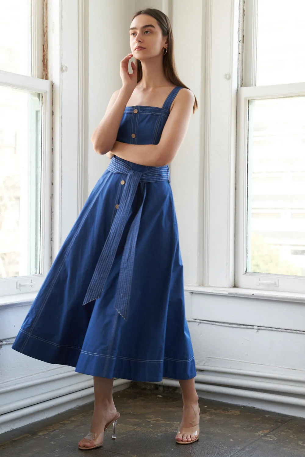 AURORA DREAM WOVEN MIDI DRESS