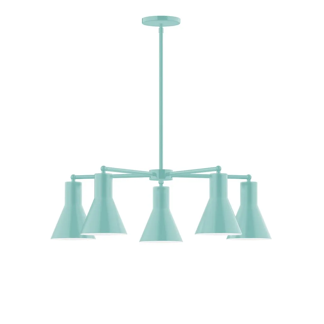 Axis Flare 5-Light LED Chandelier in Sea Green