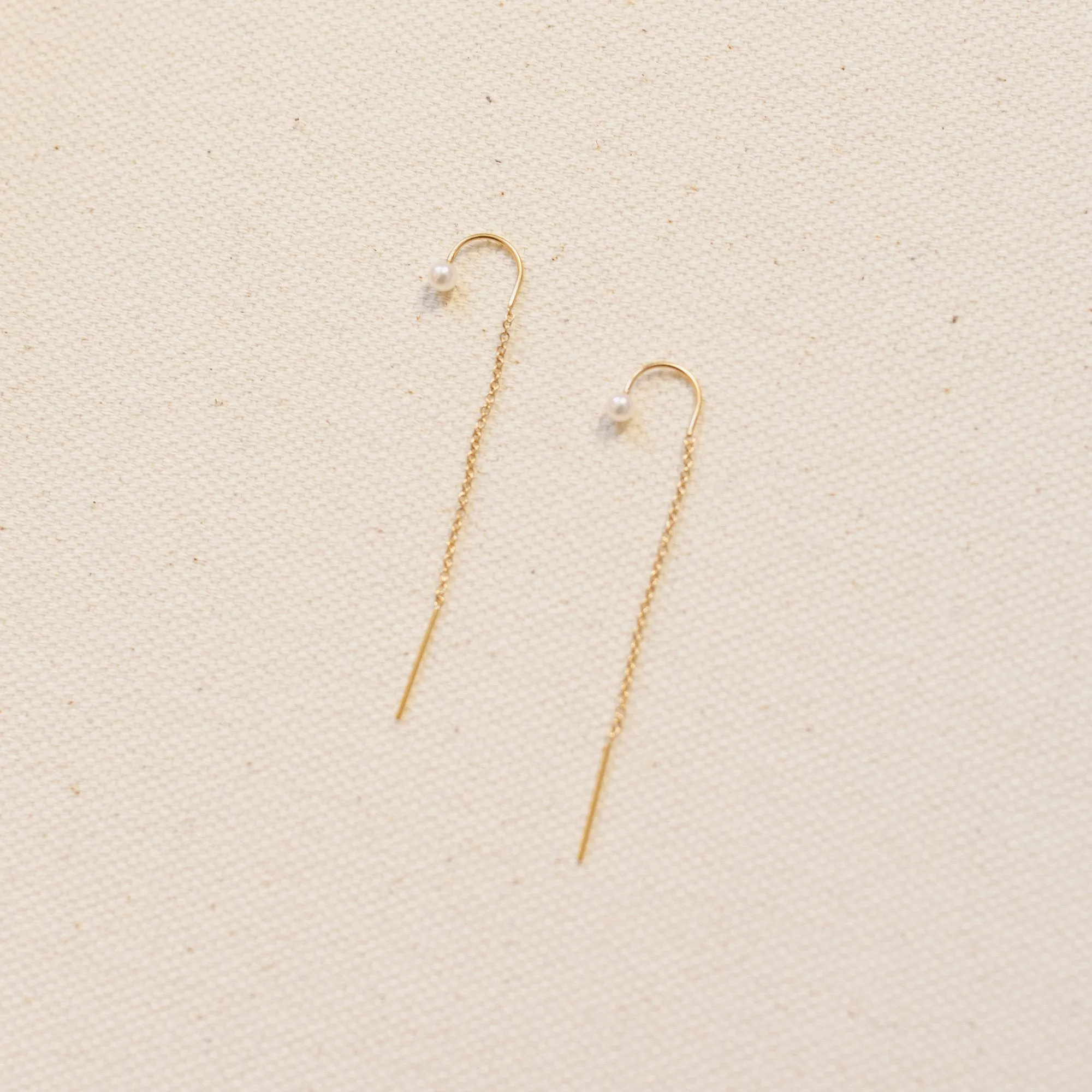 Ayoka Pearl Open Hoop Threader Earrings