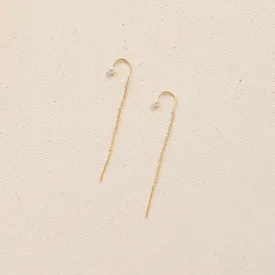 Ayoka Pearl Open Hoop Threader Earrings