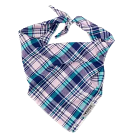 Bandana | Navy, Pink, & Turquoise Madras Plaid