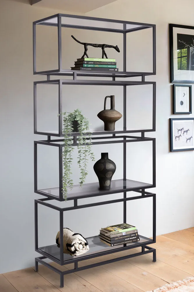 Black Display Unit With Smoked Glass