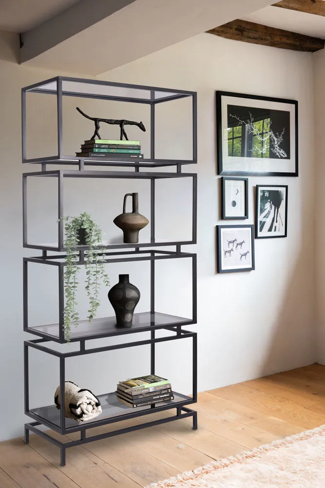 Black Display Unit With Smoked Glass