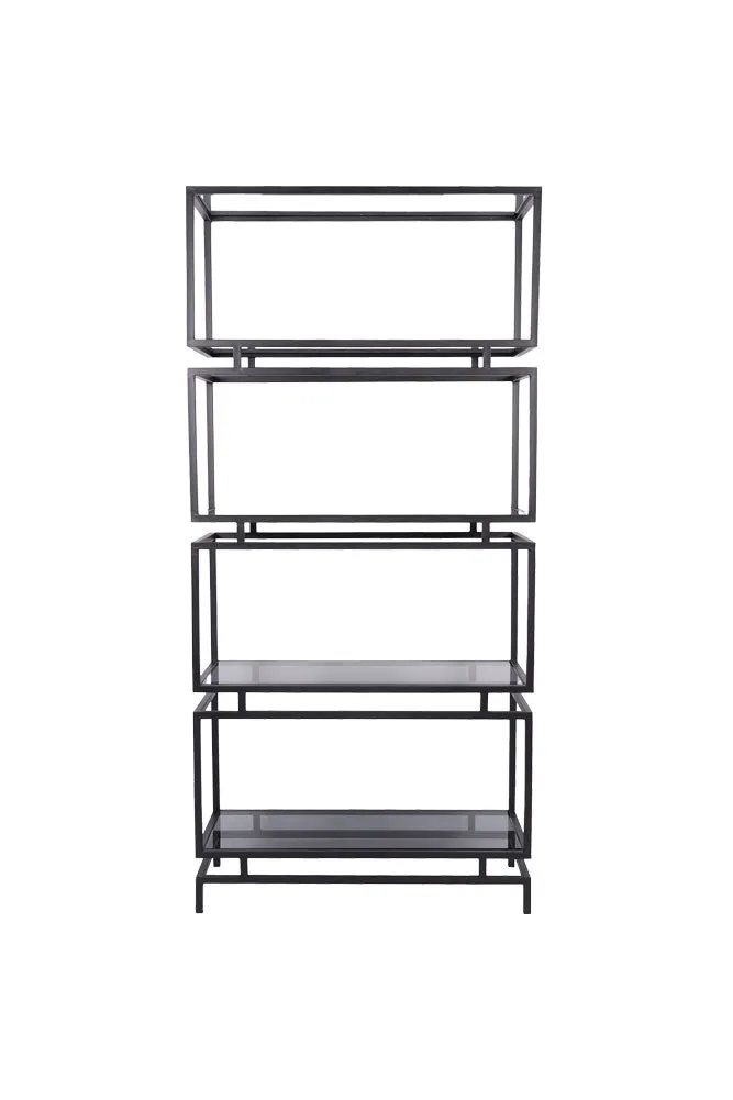 Black Display Unit With Smoked Glass