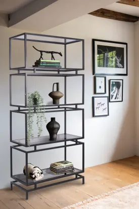 Black Display Unit With Smoked Glass