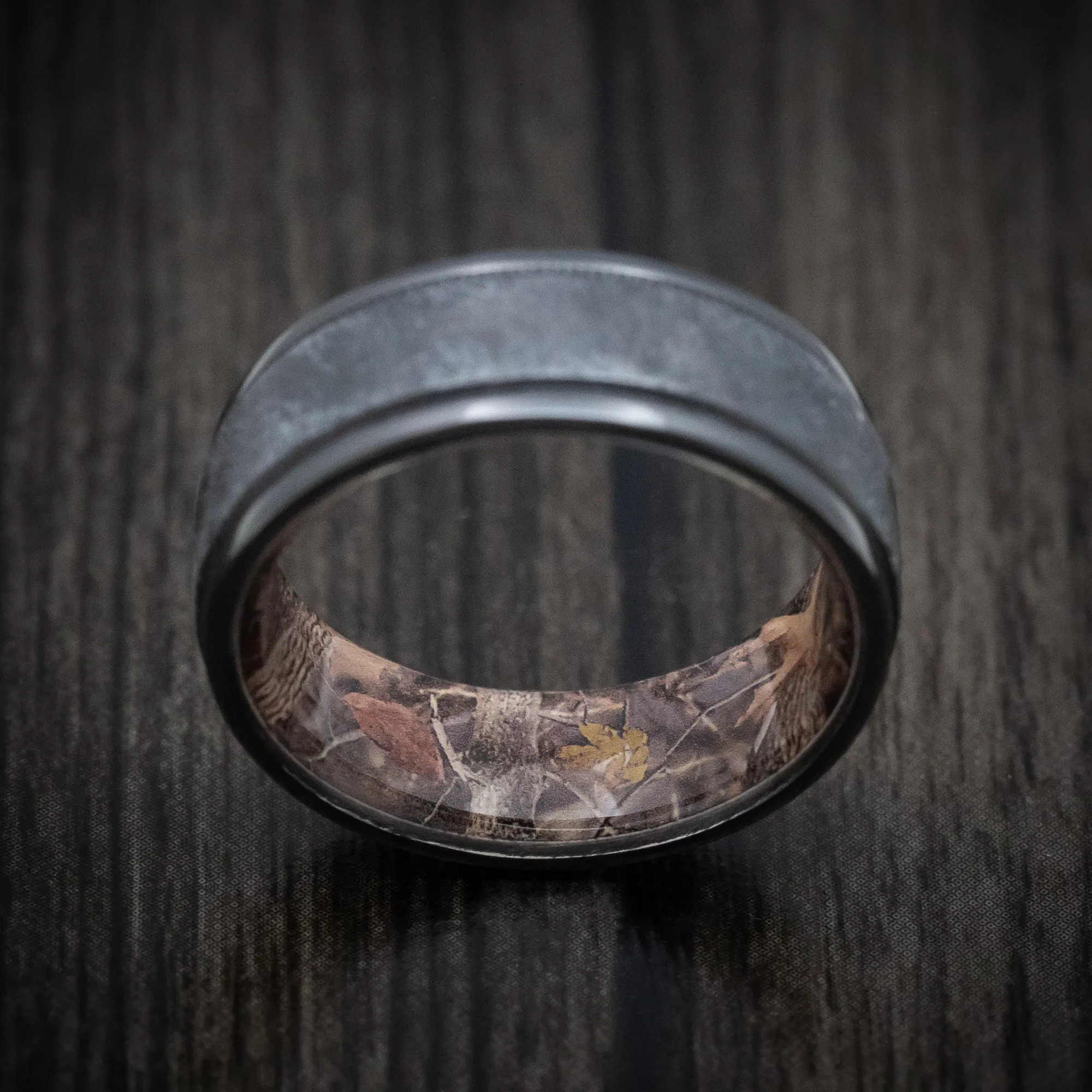 Black Titanium and King's Camo Men's Ring Custom Made Band