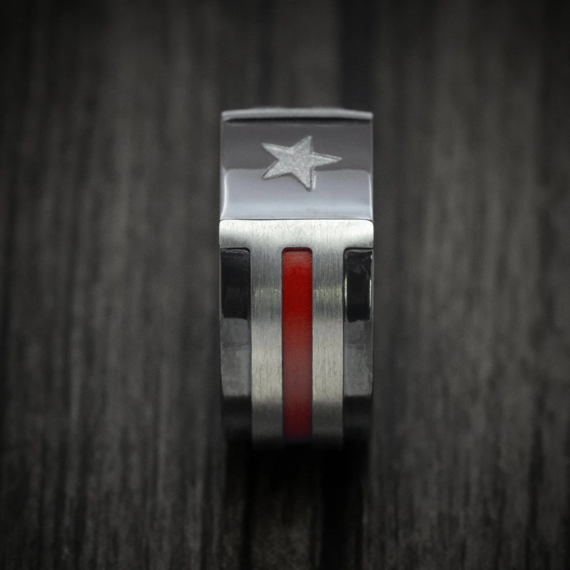 Black Titanium Hero Men's Ring Custom Made Band