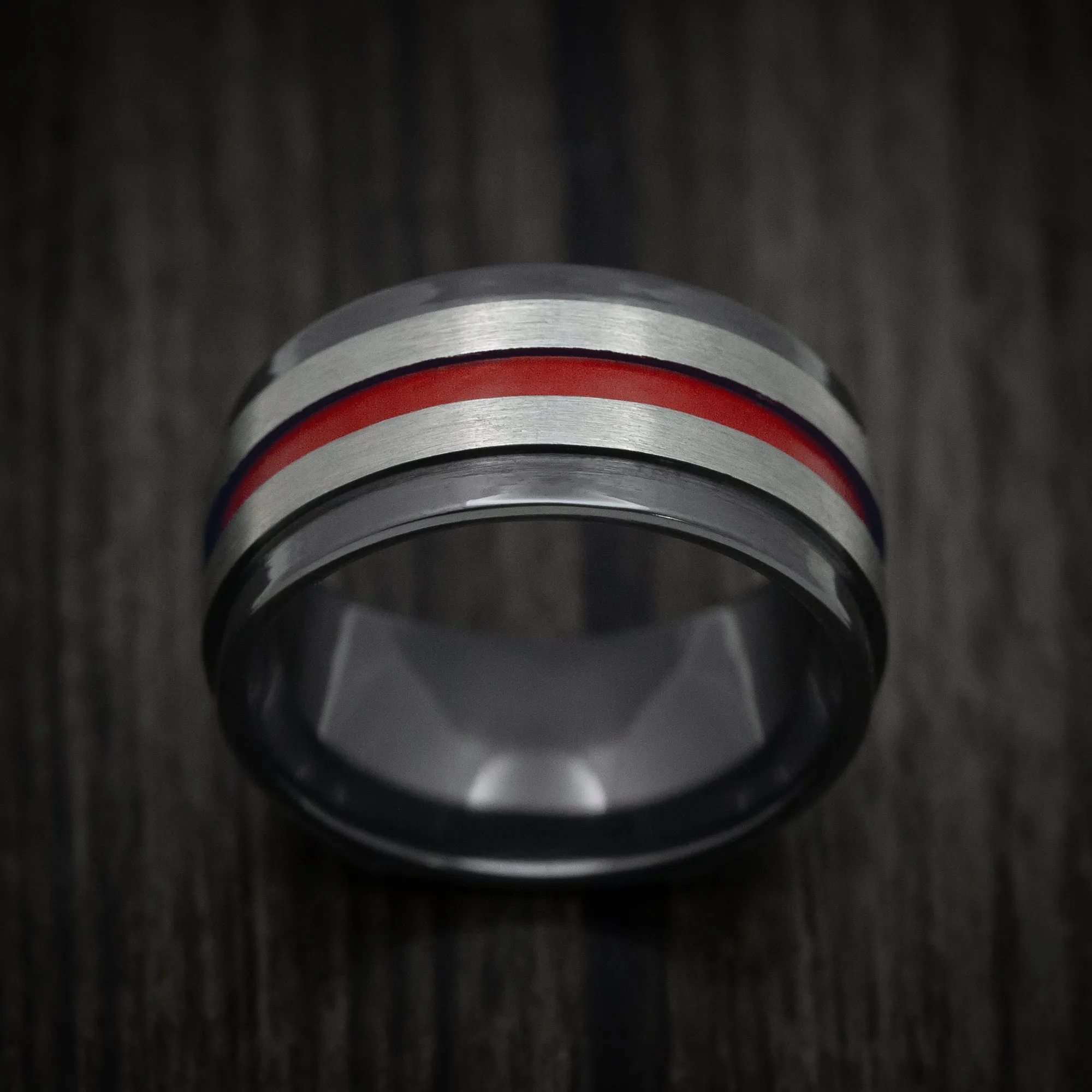 Black Titanium Hero Men's Ring Custom Made Band
