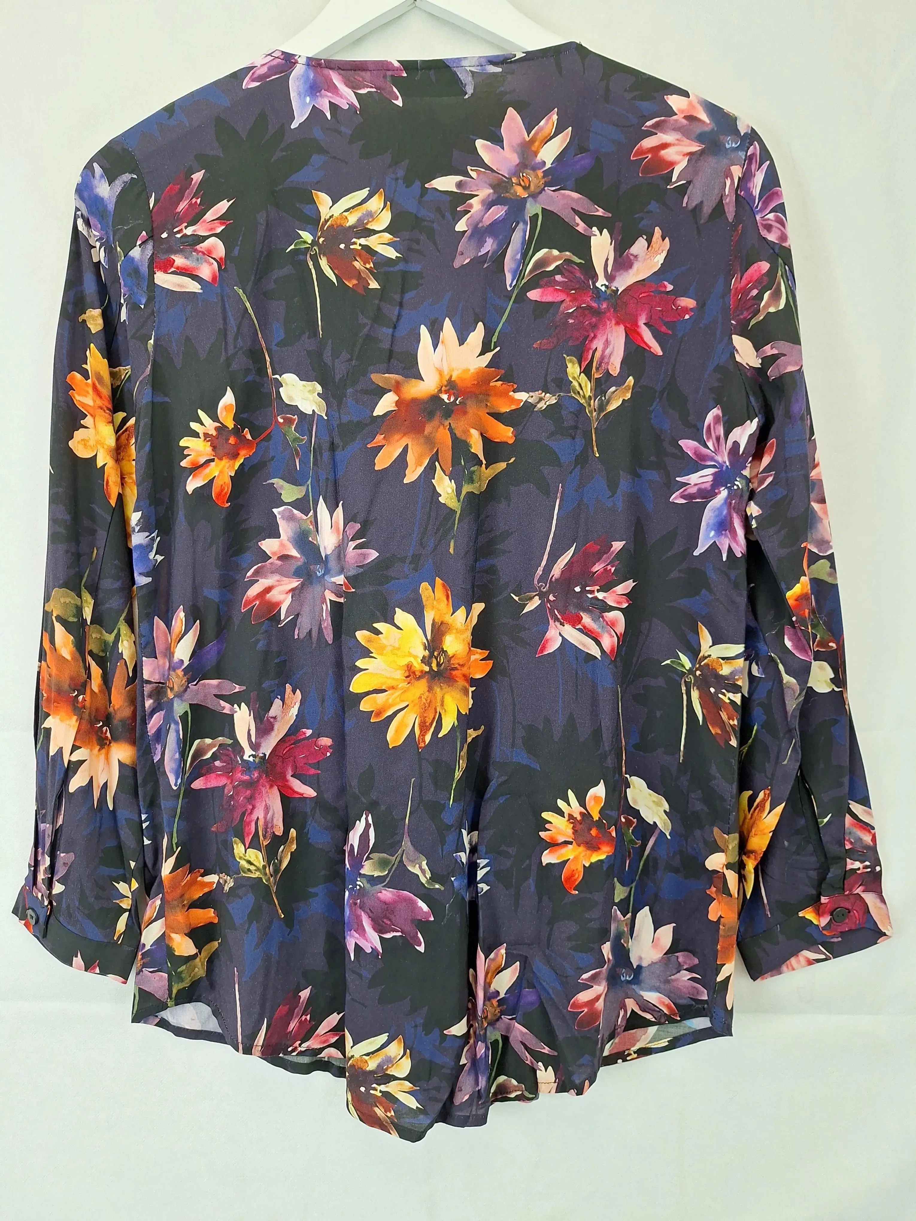 Blue Illusion Midnight Lakes Floral Top Size S