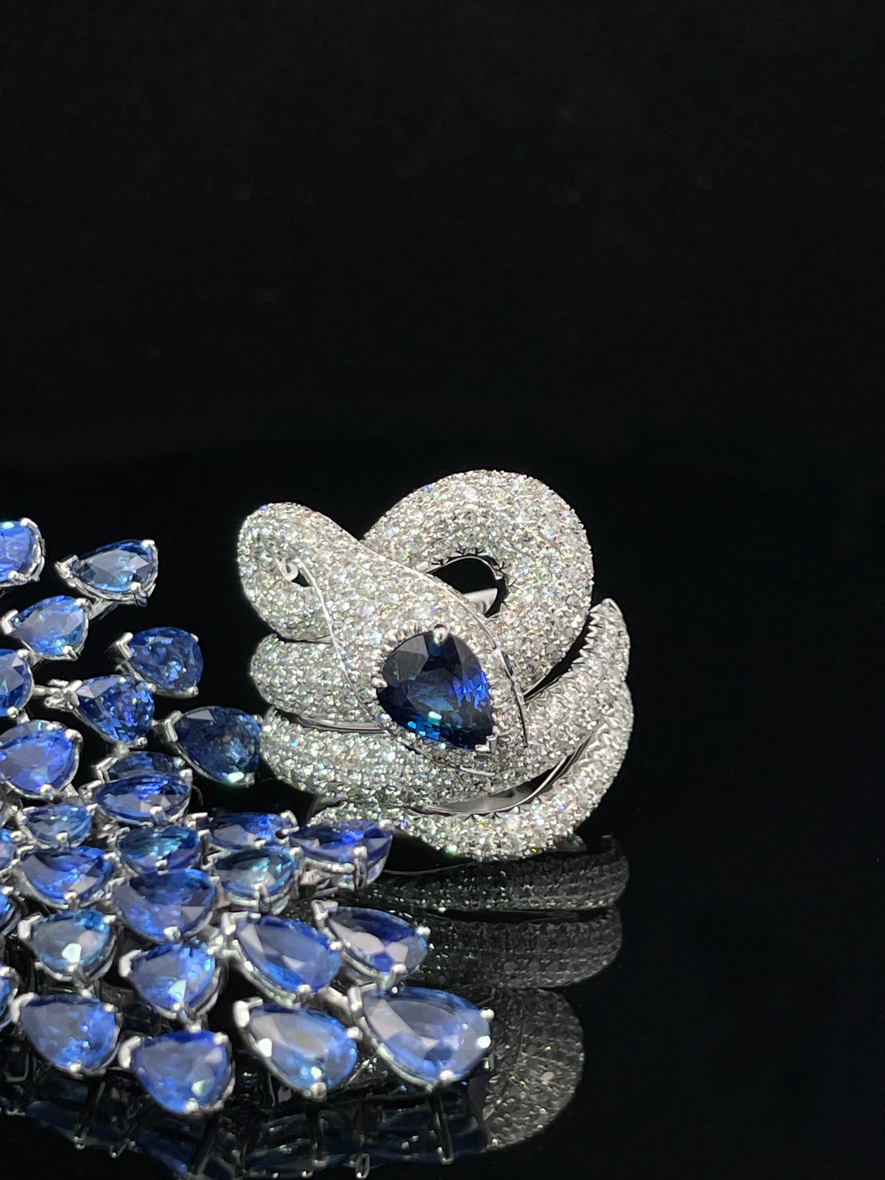 Blue Sapphire Snake Ring