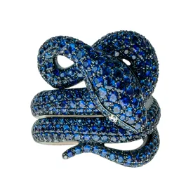 Blue Sapphire Snake Ring