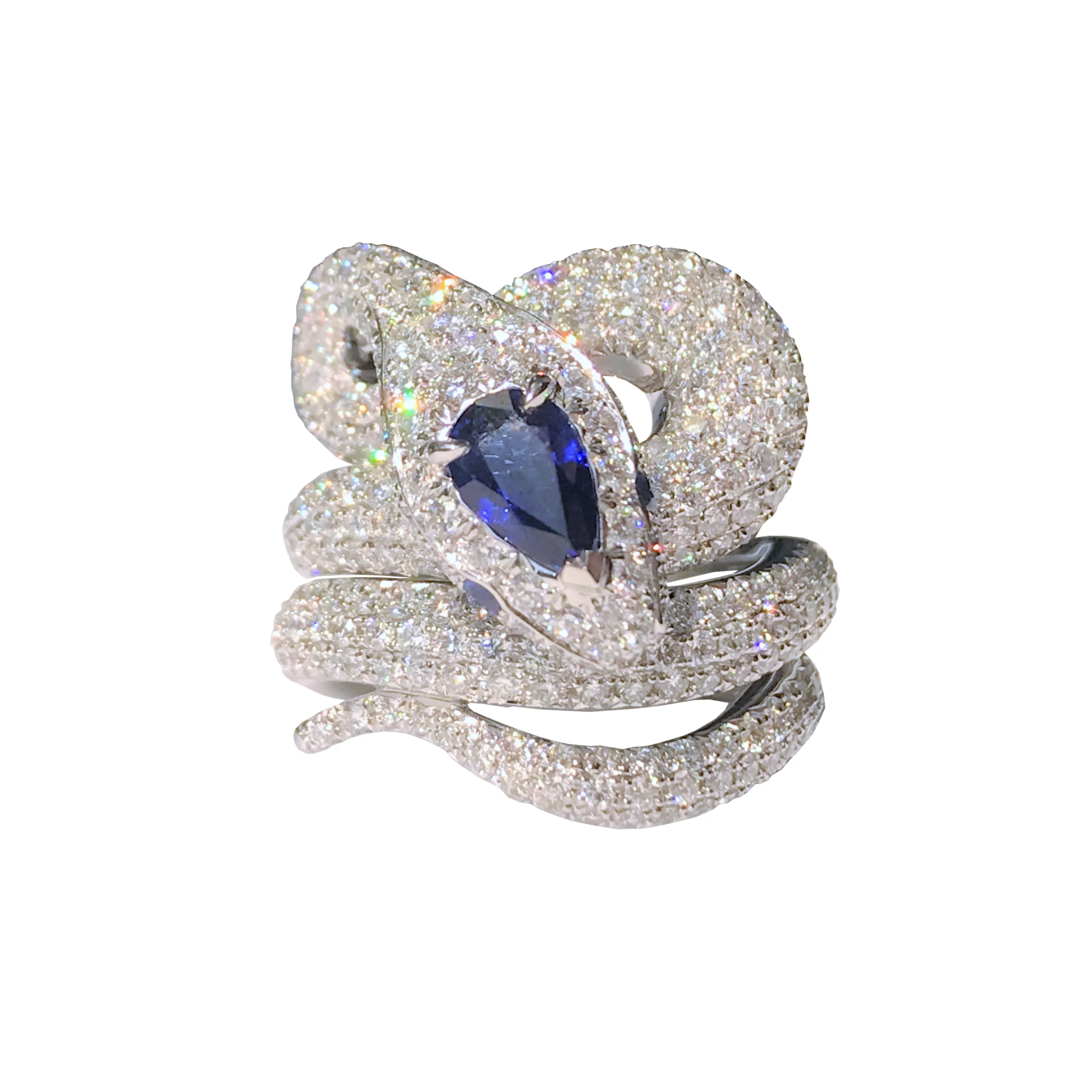 Blue Sapphire Snake Ring