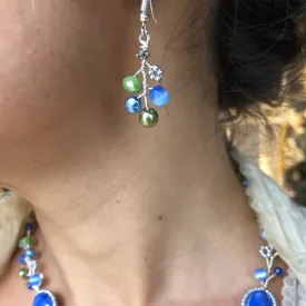 Branch Earrings - Cobalt & Green