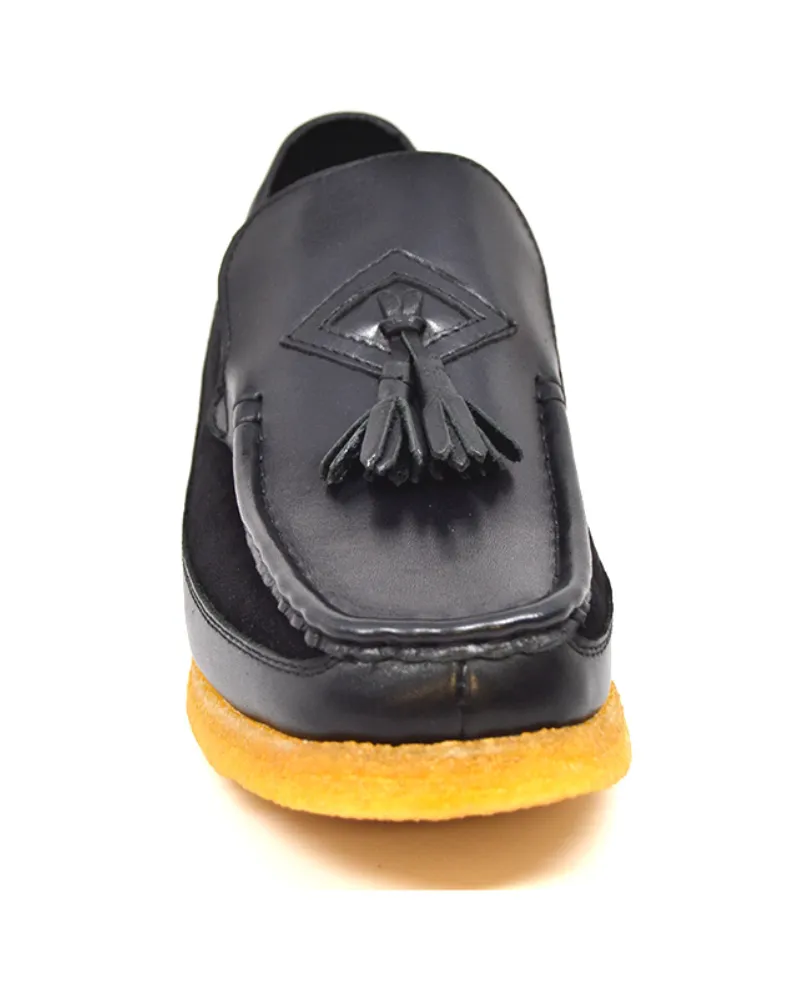 Brooklyn I Leather & Suede Slip-On Shoe with Tassel Detailing
