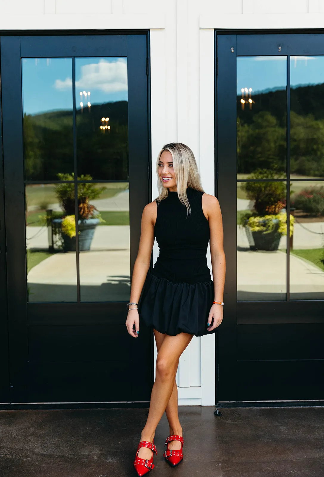 Bubble Mini Dress - Black