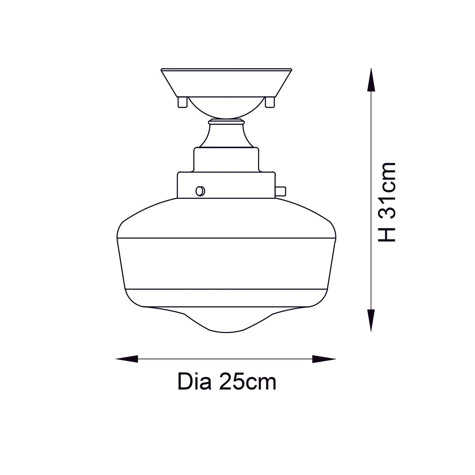 Canterbury Opal Semi Flush