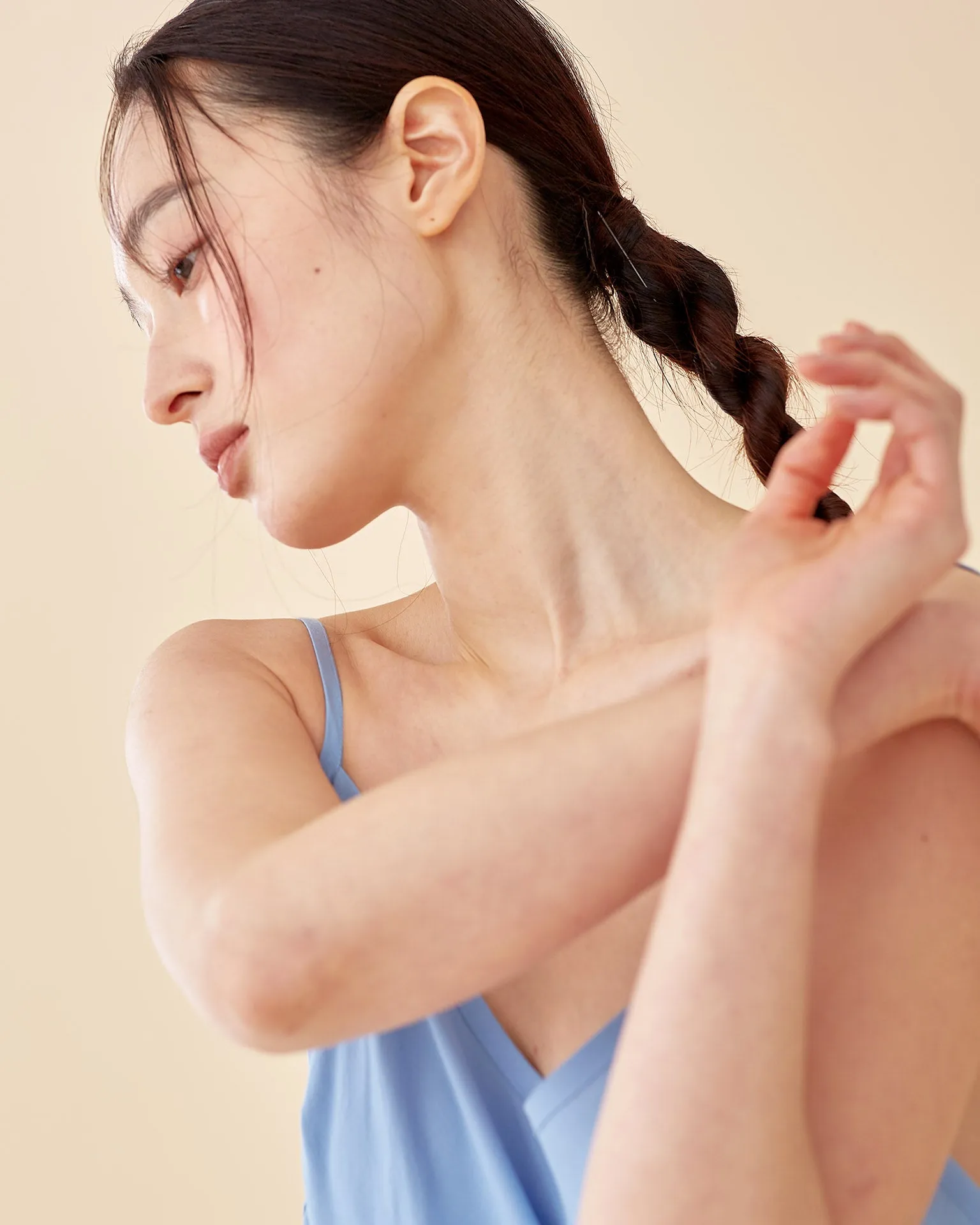 Caroline Long Slip Dress / Sky Blue