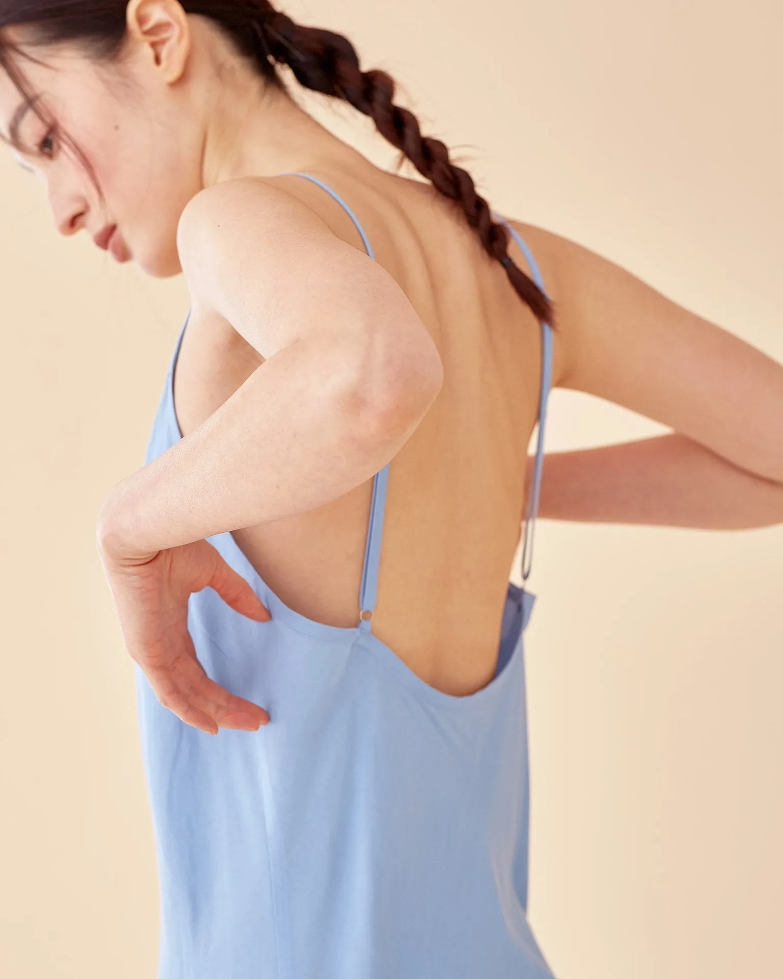Caroline Long Slip Dress / Sky Blue